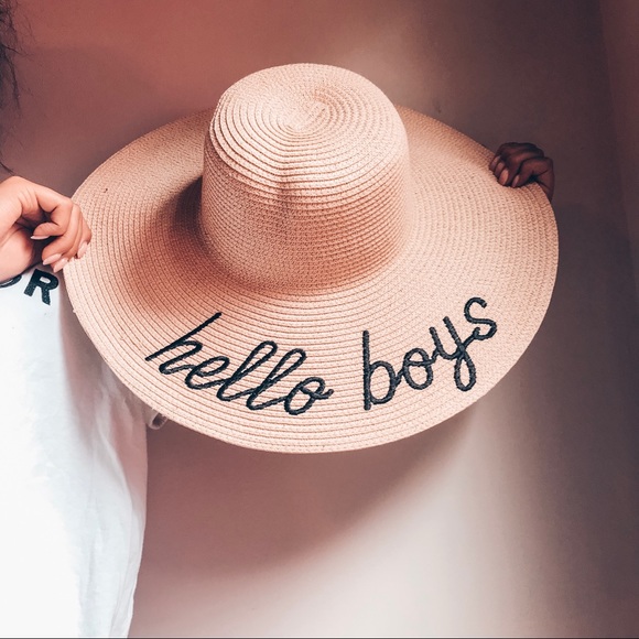 “Hello Boys” Summer Straw Hat - Picture 2 of 5